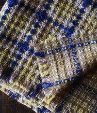 kijinokanosei wool throw {sankanshion / yellow x blue}