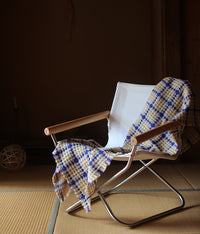 kijinokanosei wool throw {sankanshion / yellow x blue}