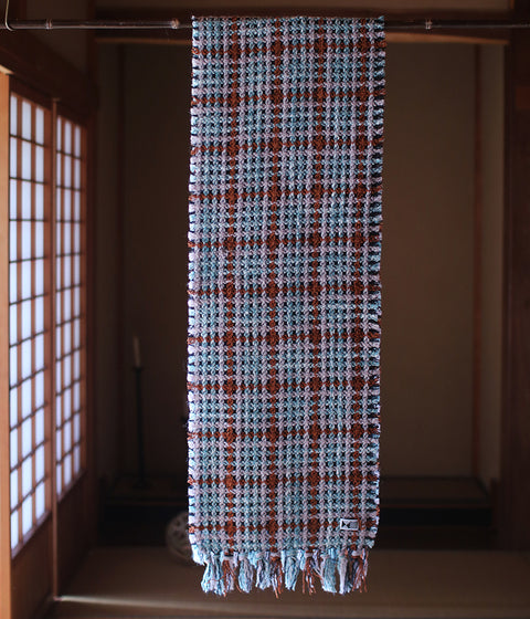 [SALE] kijinokanosei long scarf {sankanshion / light blue x brown, black} (15% Off)