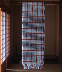 kijinokanosei long scarf {sankanshion / light blue x brown, black}