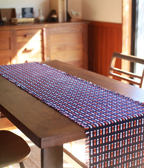 [SALE] kijinokanosei long scarf {shimobashira / navy x orange, white} (15% Off)