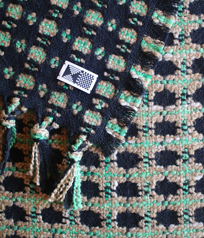 kijinokanosei long scarf {hisui / green x black}