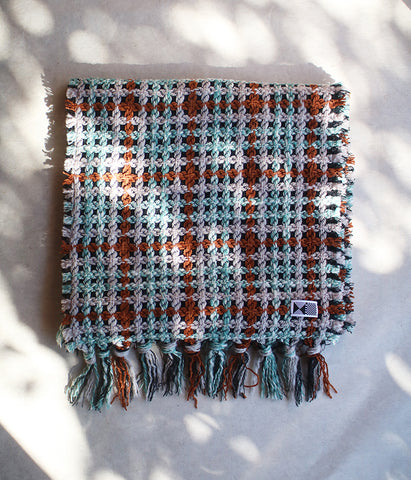 kijinokanosei long scarf {sankanshion / light blue x brown, black}