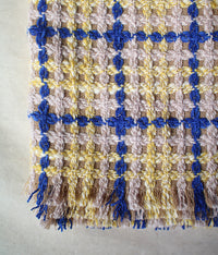 kijinokanosei wool throw {sankanshion / yellow x blue}