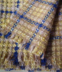 kijinokanosei wool throw {sankanshion / yellow x blue}