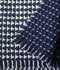 kijinokanosei wool throw {uneri / navy)