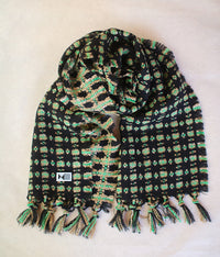 kijinokanosei long scarf {hisui / green x black}