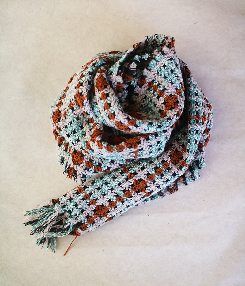 kijinokanosei long scarf {sankanshion / light blue x brown, black}