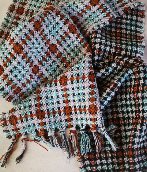 [SALE] kijinokanosei long scarf {sankanshion / light blue x brown, black} (15% Off)