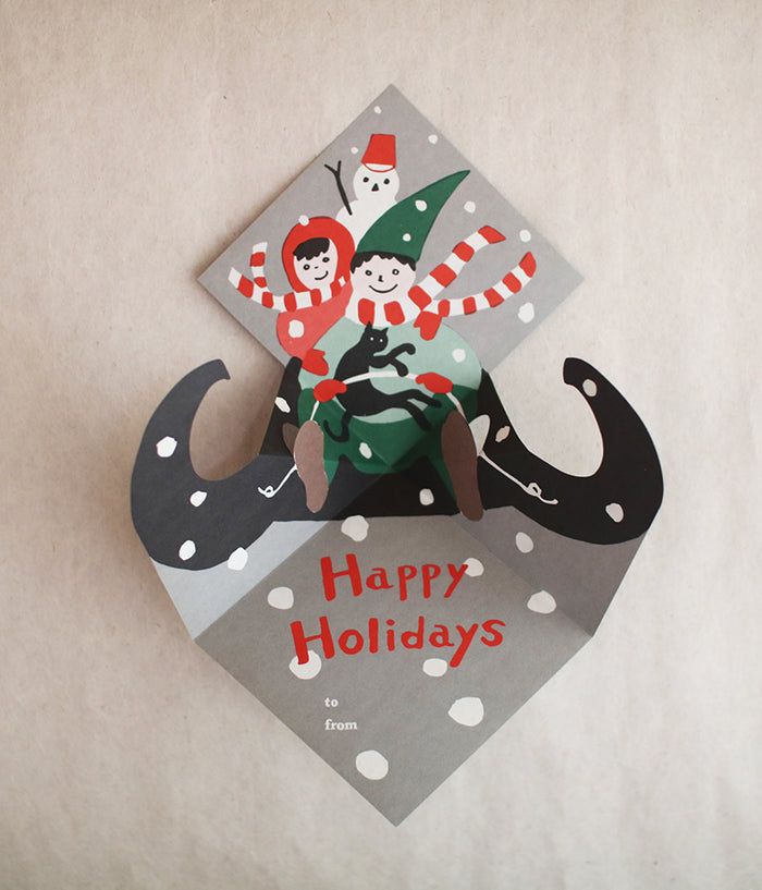 Holiday Pop-up Card {Sledding}