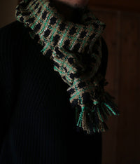 kijinokanosei long scarf {hisui / green x black}