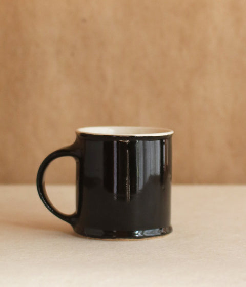 Black Pottery Mug