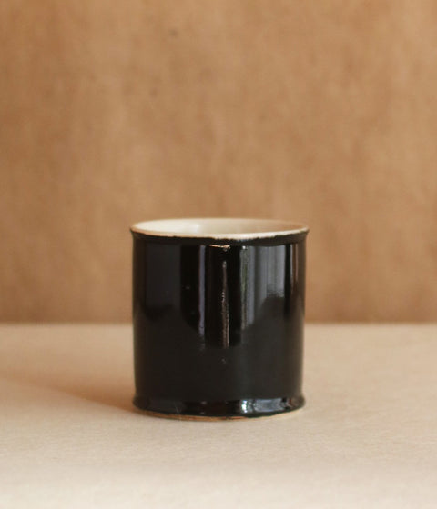Black Pottery Mug
