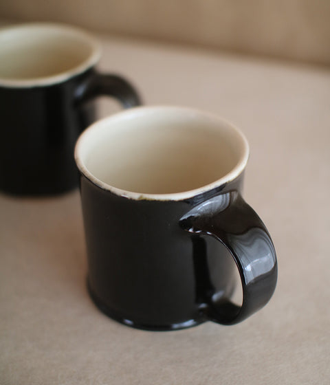 Black Pottery Mug