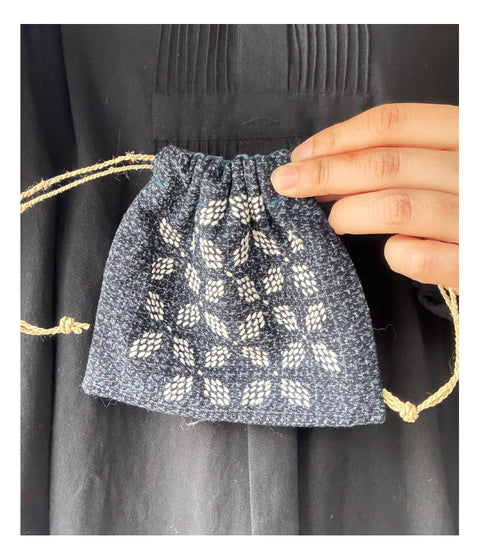 Sashiko Drawstring Bag [Small] : B