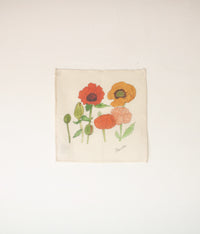 Mini Linen Floral Design Handkerchiefs