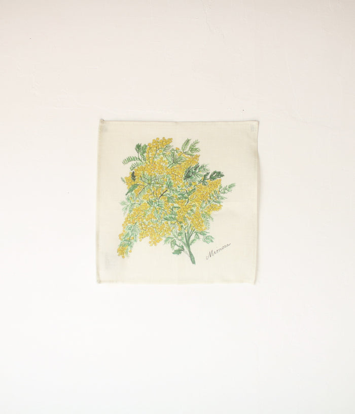 Mini Linen Floral Design Handkerchiefs