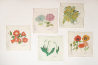 Mini Linen Floral Design Handkerchiefs