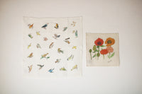 Mini Linen Floral Design Handkerchiefs