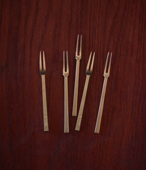 Brass Tiny Forks – Set of 5