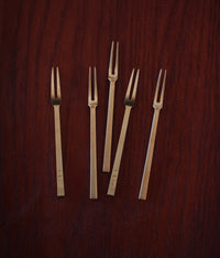 Brass Tiny Forks – Set of 5