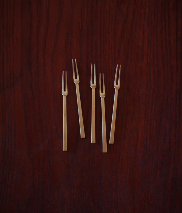 Brass Tiny Forks – Set of 5