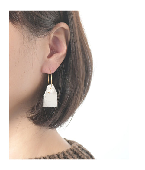 Kimiko Suzuki Porcelain + Gold Hoop Earrings [C] (sold out)