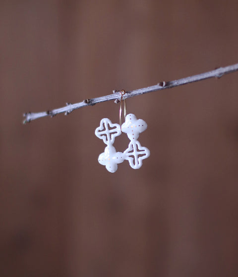 Kimiko Suzuki Ceramic Porcelain + Gold Hoop Earring {Single} A