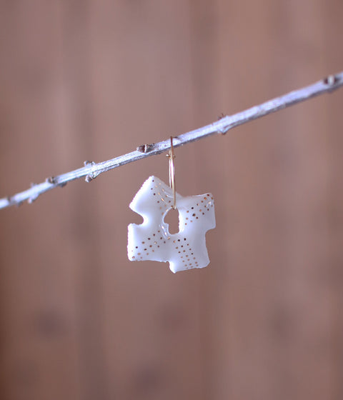 Kimiko Suzuki Ceramic Porcelain + Gold Hoop Earring {Single} B (sold out)