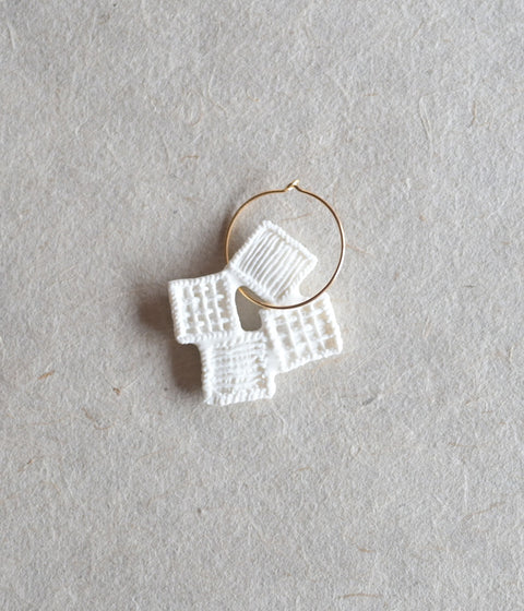 Kimiko Suzuki Ceramic Porcelain + Gold Hoop Earring {Single} B (sold out)