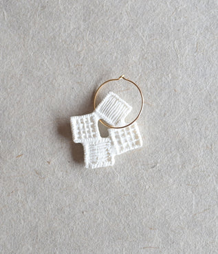 Kimiko Suzuki Ceramic Porcelain + Gold Hoop Earring {Single} B