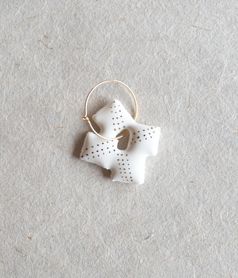 Kimiko Suzuki Ceramic Porcelain + Gold Hoop Earring {Single} B (sold out)