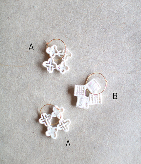Kimiko Suzuki Ceramic Porcelain + Gold Hoop Earring {Single} B (sold out)