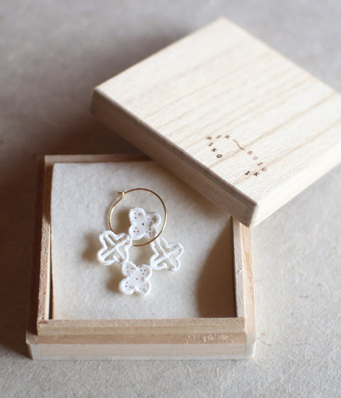 Kimiko Suzuki Ceramic Porcelain + Gold Hoop Earring {Single} A