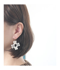 Kimiko Suzuki Ceramic Porcelain + Gold Hoop Earring {Single} A