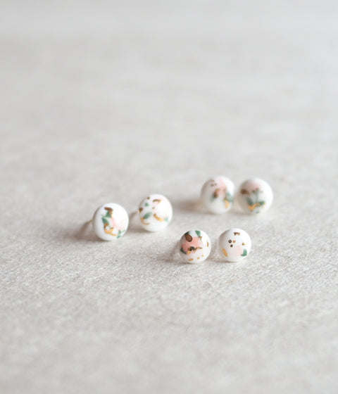 Kimiko Suzuki Porcelain Tablet Earrings {Floral} (sold out)