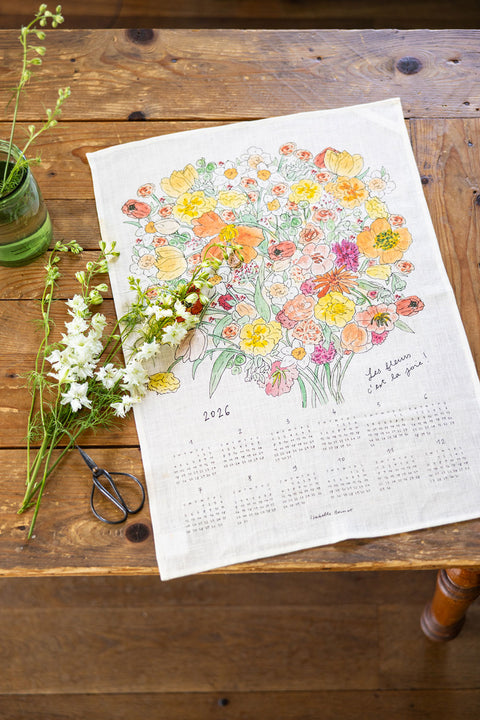 fog linen work Calendar Cloth 2026 {Joyful Bouquet}