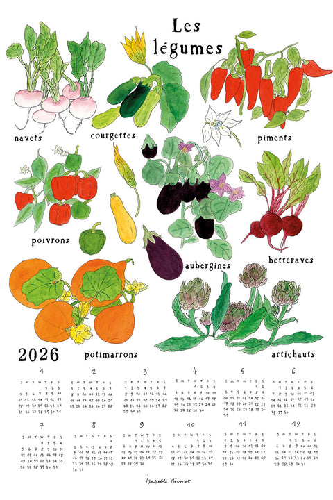 fog linen work Calendar Cloth 2026 {Vegetables}