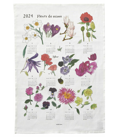 fog linen work Calendar Cloth 2024 {FLEURS DE SAISON}