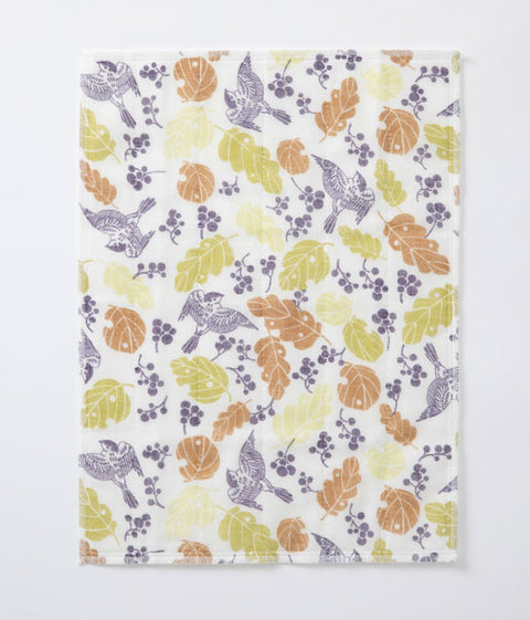 Kaya Woven Dishcloth {Autumn Leaves & Birds}