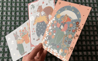 Foil-Pressed Postcard Set {Aiko Fukawa}