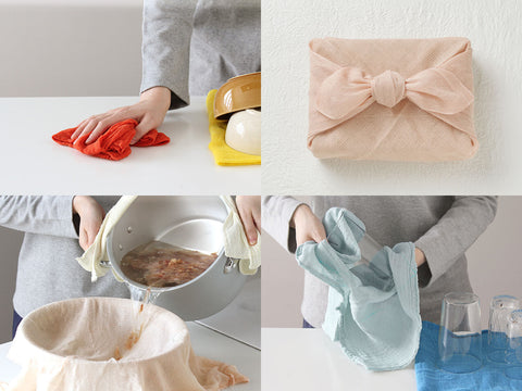 Hanafukin Kitchen Cloth - Bellflower (Dark Blue)