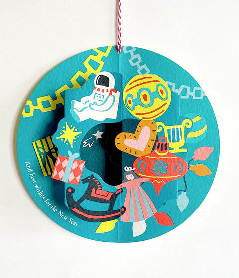 Holiday Pop-up Card {Moon Wreath}