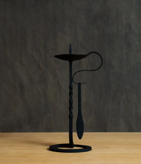 Hand-forged Iron Candle Stand with Snuffer {Large-A} (in-stock)