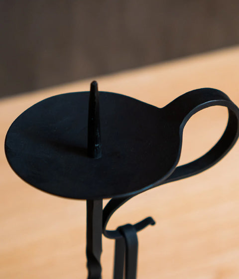 Hand-forged Iron Candle Stand with Snuffer {Large-A} (in-stock)