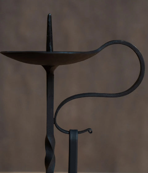 Hand-forged Iron Candle Stand with Snuffer {Large-A} (in-stock)