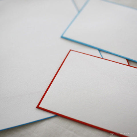 Woodblock Print Bordered Letter Set {Blue}