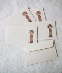 [SALE] Mihoko Seki Kokeshi Note Pad & Envelopes