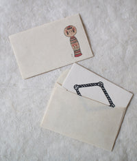 [SALE] Mihoko Seki Kokeshi Note Pad & Envelopes