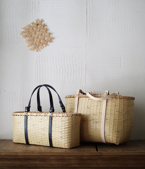 Bamboo Square Basket Bag (Greige) - sold out